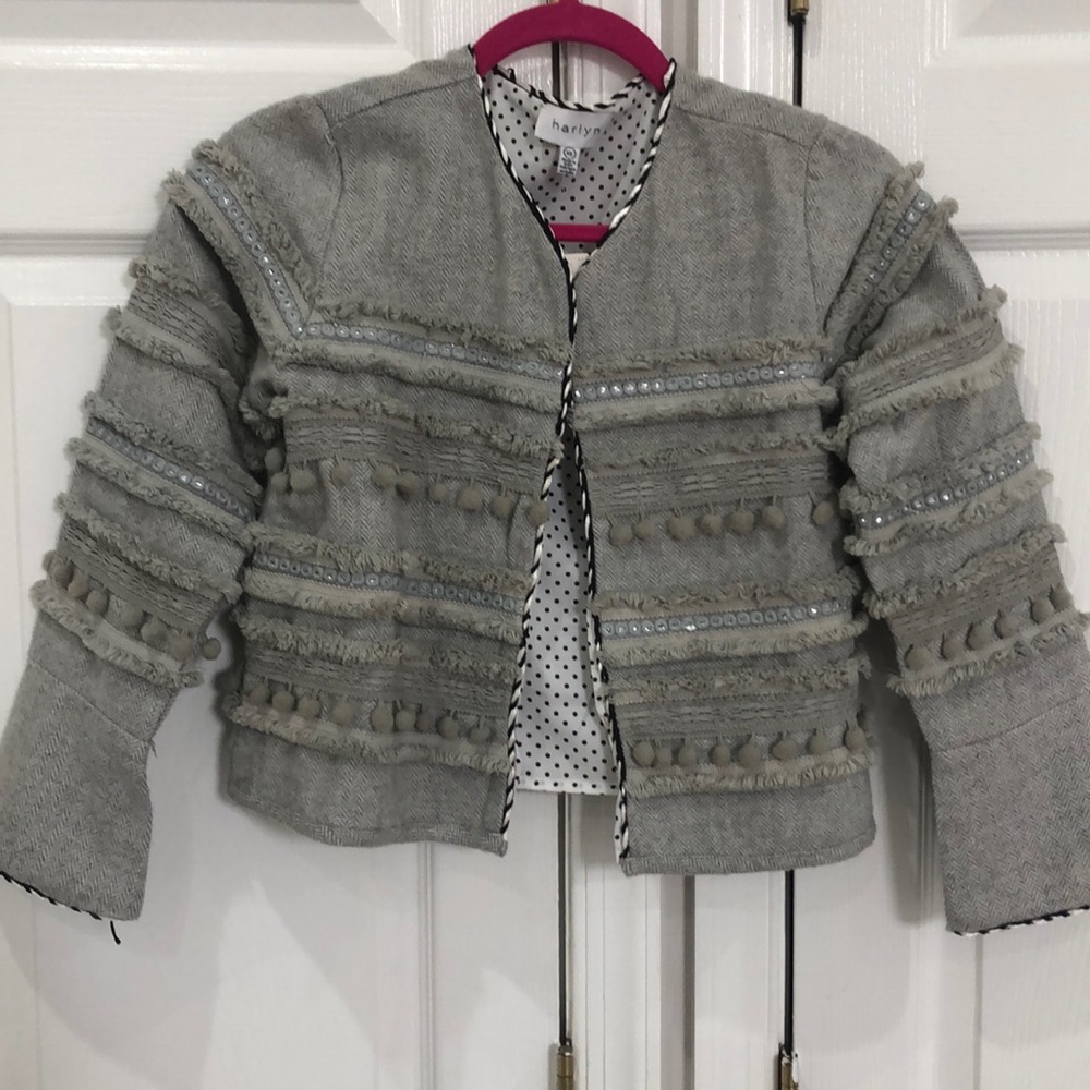 Anthropologie gray Crop Jacket